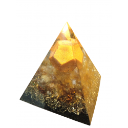 PIRÁMIDE GRANDE DE ORGONITE: Cuarzo Citrino y Dodecedro